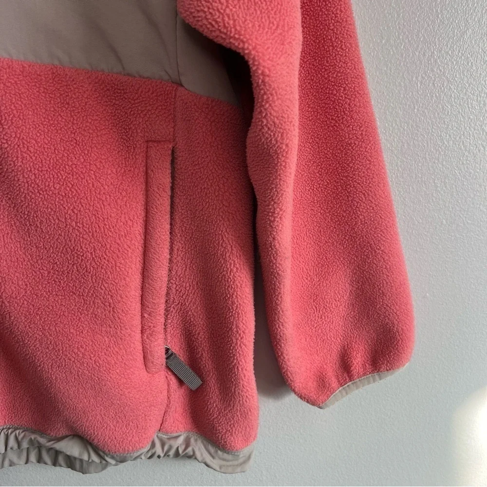 The North Face Zip Front Fleece Jacket Tea Rose Pink/Coral & Gray Girls' Size XL
